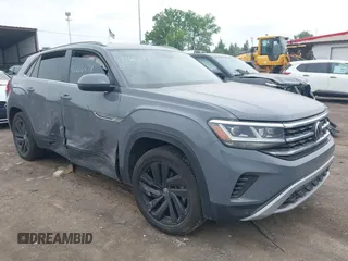 2020 Volkswagen Atlas SE with VIN 1V26C2CA7LC227060, listed as a IAAI auction lot 42266479 with 60,838 mi miles and . Bid and sale history available at DreamBid. Image 1.