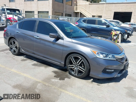 2016 Honda Accord Sport with VIN 1HGCR2F58GA074001, listed as a IAAI auction lot 42473844 with 105,311 mi miles and . Bid and sale history available at DreamBid. Image 1.