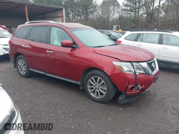 2015 Nissan Pathfinder S with VIN 5N1AR2MN9FC689700, listed as a IAAI auction lot 41561038 with 161,038 mi miles. Bid and sale history available at carsss.com. Image 1.
