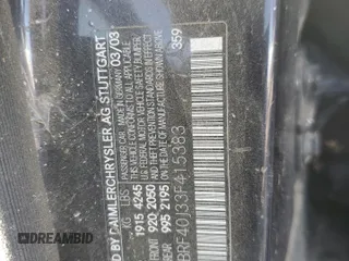 2003 Mercedes-Benz C 230 Kompressor with VIN WDBRF40J33F415383, listed as a Copart auction lot 76595584 with Not Provided miles and Salvage Title. Bid and sale history available at DreamBid. Image 12.