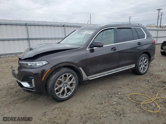 2022 BMW X7 xDrive40i with VIN 5UXCW2C04N9M75073, listed as a Copart auction lot 46825545 with 59,671 mi miles and Non Repairable. Bid and sale history available at carsss.com. Image 1.