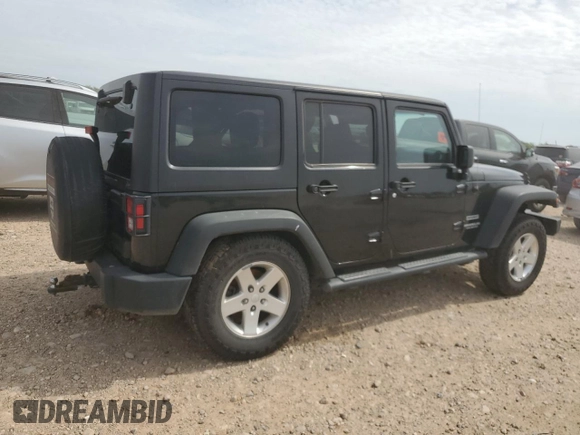 2014 Jeep Wrangler Unlimited Sport with VIN 1C4BJWDG2EL194164, listed as a Copart auction lot 56885575 with Not Provided miles and Salvage Title. Bid and sale history available at DreamBid. Image 3.