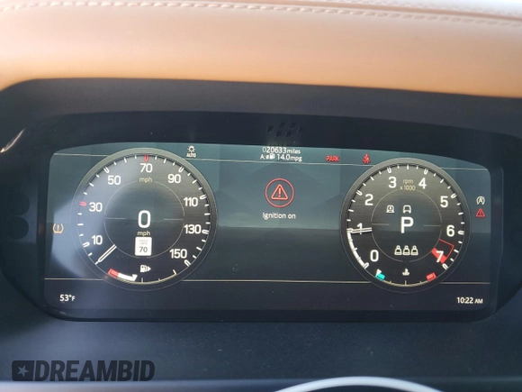 2022 Land Rover Defender with VIN SALEX7RU4N2064840, listed as a Copart auction lot 47654755 with 20,633 mi miles and Salvage title. Bid and sale history available at DreamBid. Image 9.