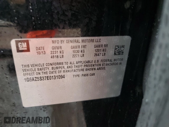2014 Cadillac CTS Premium AWD with VIN 1G6AZ5S37E0131094, listed as a Copart auction lot 59180975 with 119,592 mi miles and Salvage title. Bid and sale history available at DreamBid. Image 12.