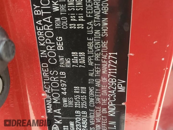 2011 Kia Sportage EX with VIN KNDPC3A29B7117271, listed as a Copart auction lot 48098185 with Not Provided miles and Salvage Title. Bid and sale history available at carsss.com. Image 16.