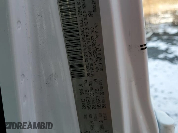 2020 Jeep Wrangler Unlimited Sport Altitude with VIN 1C4HJXDG0LW201057, listed as a Copart auction lot 86250234 with 38,237 mi miles and Salvage title. Bid and sale history available at DreamBid. Image 13.