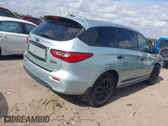 2014 Infiniti QX60 with VIN 5N1AL0MN0EC528561, listed as a IAAI auction lot 42411619 with 178,088 mi miles and . Bid and sale history available at DreamBid. Image 4.
