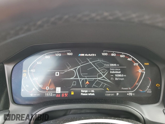 2022 BMW 4 Series M440i xDrive with VIN WBA63AT09NCL01453, listed as a Copart auction lot 72575524 with 30,646 mi miles and Salvage title. Bid and sale history available at DreamBid. Image 9.