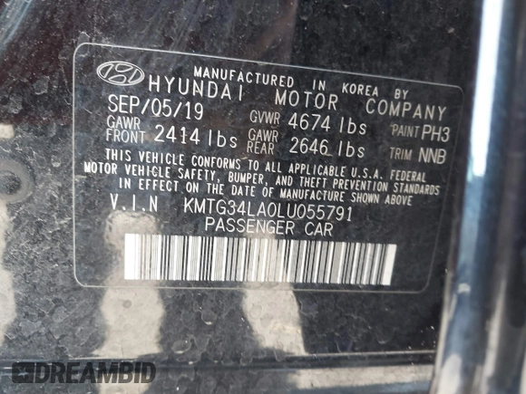 2020 Genesis G70 2.0T z VIN KMTG34LA0LU055791, wystawiony jako IAAI lot #42612619 z przebiegiem 74 582 mil mil oraz . Historia ofert i sprzedaży dostępna na DreamBid. Obrazek 9.