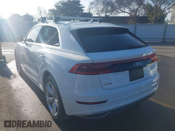 2022 Audi Q8 Premium Plus with VIN WA1BVBF13ND011283, listed as a IAAI auction lot 41364694 with 63,079 mi miles. Bid and sale history available at carsss.com. Image 3.