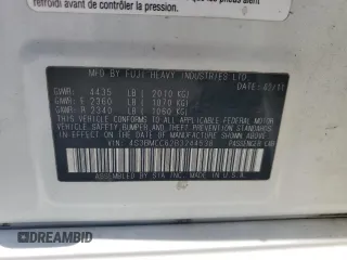 2011 Subaru Legacy Premium with VIN 4S3BMCC62B3244538, listed as a Copart auction lot 52203435 with 121,495 mi miles and Salvage title. Bid and sale history available at DreamBid. Image 12.
