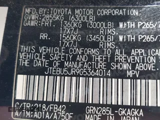 2016 Toyota 4Runner Limited with VIN JTEBU5JR9G5364014, listed as a IAAI auction lot 42147485 with 228,199 mi miles and . Bid and sale history available at DreamBid. Image 9.