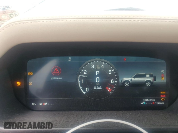 2021 Land Rover Defender S с VIN SALEJ7RX7M2062011, выставлен на аукционе Copart как лот 54678665 с пробегом 38 533 миль миль и Списание • Salvage title. История ставок и продаж доступна на DreamBid. Изображение 9.