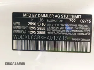 2017 Mercedes-Benz S 550 with VIN WDDXK8CBXHA017615, listed as a IAAI auction lot 41678109 with 107,618 mi miles and . Bid and sale history available at DreamBid. Image 9.