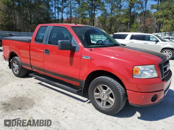 2008 Ford F-150 STX with VIN 1FTRX12W98FC24533, listed as a Copart auction lot 50210575 with 75,207 mi miles and Clean Title. Bid and sale history available at carsss.com. Image 4.