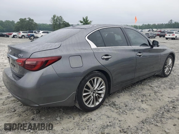 2021 Infiniti Q50 Luxe with VIN JN1EV7BP3MM702065, listed as a Copart auction lot 59577685 with 75,570 mi miles and Salvage title. Bid and sale history available at DreamBid. Image 3.