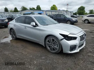 2015 Infiniti Q50 with VIN JN1BV7AR7FM398120, listed as a Copart auction lot 58540555 with 122,864 mi miles and Salvage title. Bid and sale history available at DreamBid. Image 4.