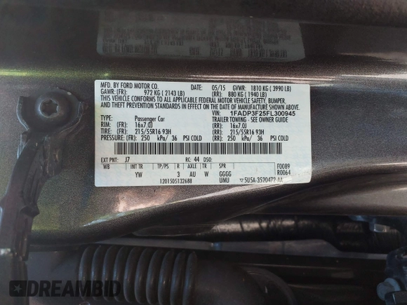 2015 Ford Focus SE with VIN 1FADP3F25FL300945, listed as a IAAI auction lot 42483699 with 76,992 mi miles and . Bid and sale history available at DreamBid. Image 9.