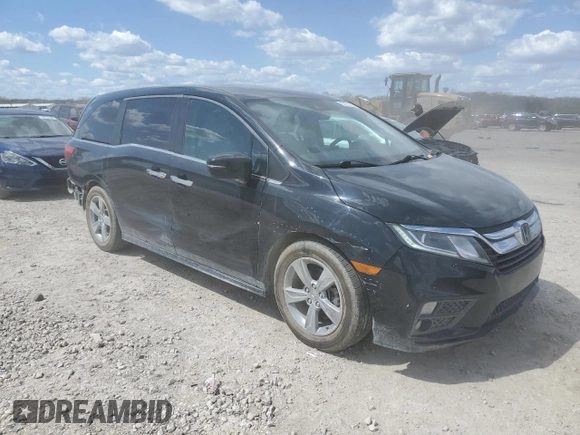 2018 Honda Odyssey EX-L with VIN 5FNRL6H77JB009851, listed as a Copart auction lot 52203155 with 127,575 mi miles and Salvage Title. Bid and sale history available at carsss.com. Image 4.