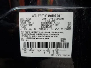 2022 Ford Edge Titanium with VIN 2FMPK4K94NBA30860, listed as a Copart auction lot 54001865 with 94,559 mi miles and Salvage title. Bid and sale history available at DreamBid. Image 13.