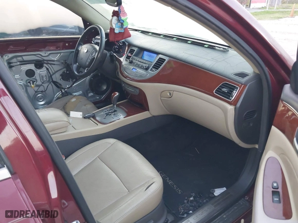2012 Hyundai Genesis 3.8L with VIN KMHGC4DD1CU176705, listed as a IAAI auction lot 41686540 with 134,320 mi miles. Bid and sale history available at carsss.com. Image 5.