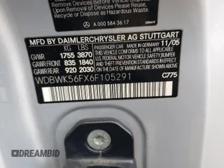 2006 Mercedes-Benz SLK 350 с VIN WDBWK56FX6F105291, выставлен на аукционе Copart как лот 55348014 с пробегом 159 233 миль миль и Чистый • Clean title. История ставок и продаж доступна на DreamBid. Изображение 12.
