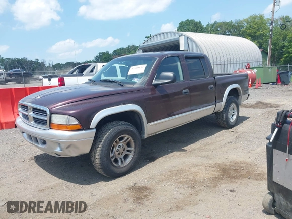 2004 Dodge Dakota SLT with VIN 1D7HG48NX4S649522, listed as a IAAI auction lot 42580132 with 124,037 mi miles and . Bid and sale history available at DreamBid. Image 2.