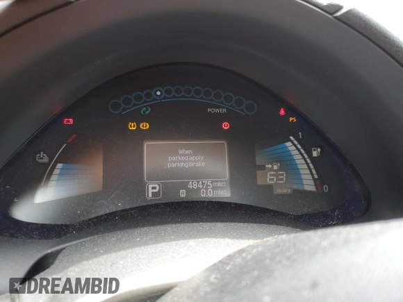 2015 Nissan LEAF SV with VIN 1N4AZ0CP9FC316237, listed as a Copart auction lot 66060053 with 48,475 mi miles. Bid and sale history available at carsss.com. Image 9.