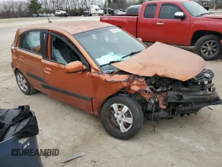 2009 Kia Rio LX with VIN KNADE243196548504, listed as a Copart auction lot 44073375 with 0 mi miles and Salvage Title. Bid and sale history available at carsss.com. Image 4.