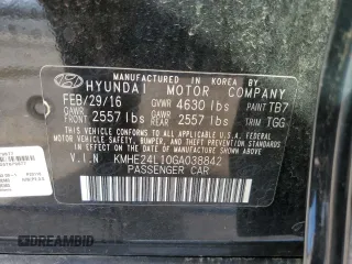 2016 Hyundai Sonata Hybrid SE with VIN KMHE24L10GA038842, listed as a Copart auction lot 48898305 with 85,432 mi miles and Salvage Title. Bid and sale history available at carsss.com. Image 13.