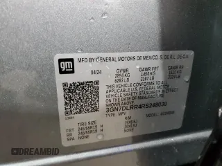 2024 Chevrolet Equinox EV LT with VIN 3GN7DLRR4RS248030, listed as a Copart auction lot 51100795 with 2,084 mi miles and Salvage Title. Bid and sale history available at DreamBid. Image 14.