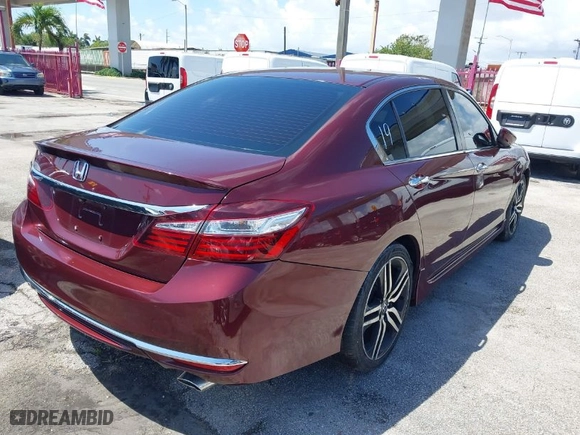 2016 Honda Accord Sedan Sport with VIN 1HGCR2F56GA104998, listed as a IAAI auction lot 41930519 with 85,956 mi miles. Bid and sale history available at carsss.com. Image 4.