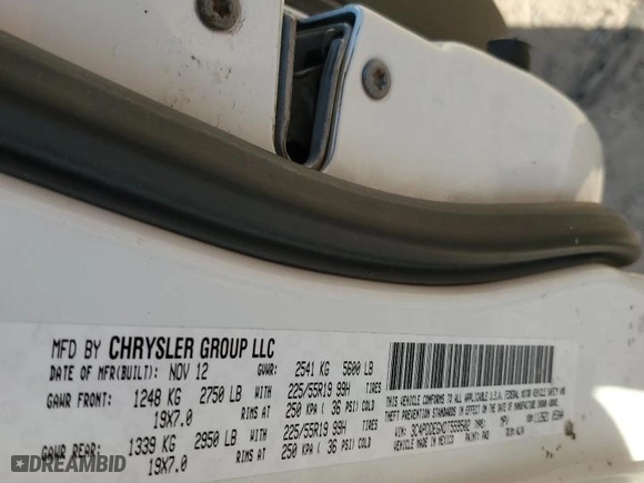 2013 Dodge Journey GT with VIN 3C4PDDEGXDT559502, listed as a Copart auction lot 74957494 with 192,127 mi miles and Salvage Title. Bid and sale history available at carsss.com. Image 13.