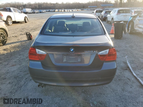 2007 BMW 3 Series 328xi with VIN WBAVC93507KZ72007, listed as a Copart auction lot 46327325 with 144,556 mi miles and Salvage Title. Bid and sale history available at carsss.com. Image 6.
