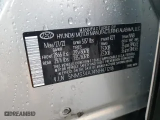 2022 Hyundai Santa Fe SEL with VIN 5NMS34AJ4NH471218, listed as a Copart auction lot 44009305 with 76,675 mi miles and Salvage Title. Bid and sale history available at carsss.com. Image 13.
