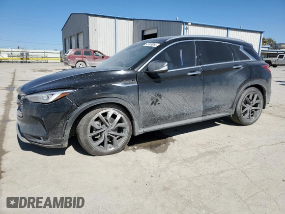 2021 Infiniti QX50 AUTOGRAPH with VIN 3PCAJ5DBXMF116307, listed as a Copart auction lot 47439955 with 51,300 mi miles and Salvage Title. Bid and sale history available at carsss.com. Image 1.