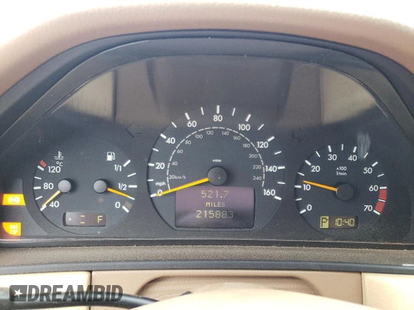 2002 Mercedes-Benz E-Class with VIN WDBJF65J12B463150, listed as a Copart auction lot 74434654 with 215,883 mi miles and Salvage Title. Bid and sale history available at carsss.com. Image 9.