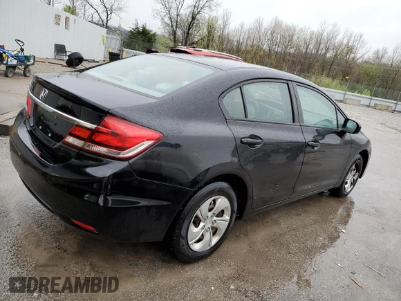 2015 Honda Civic LX with VIN 19XFB2F5XFE093774, listed as a Copart auction lot 51279845 with 81,230 mi miles and Salvage Title. Bid and sale history available at carsss.com. Image 3.