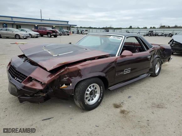 1987 Chevrolet El Camino with VIN 3GCCW80H5HS913373, listed as a Copart auction lot 77822994 with 89,040 mi miles and Salvage Title. Bid and sale history available at carsss.com. Image 1.