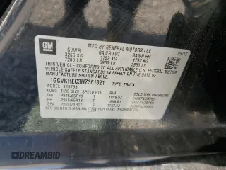 2017 Chevrolet Silverado 1500 LT with VIN 1GCVKREC3HZ361821, listed as a Copart auction lot 49876545 with 110,808 mi miles and Salvage Title. Bid and sale history available at DreamBid. Image 12.