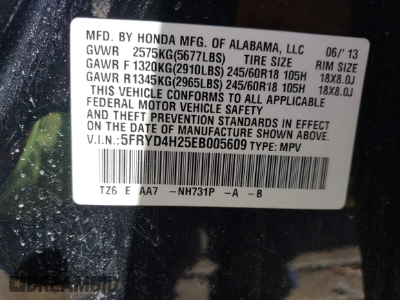 2014 Acura MDX с VIN 5FRYD4H25EB005609, выставлен на аукционе IAAI как лот 42125424 с пробегом 215 067 миль миль и . История ставок и продаж доступна на DreamBid. Изображение 9.