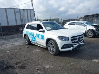 2022 Mercedes-Benz GLS 450 z VIN 4JGFF5KE7NA605029, wystawiony jako IAAI lot #41084955 z przebiegiem 47 501 mil mil oraz . Historia ofert i sprzedaży dostępna na DreamBid. Obrazek 1.