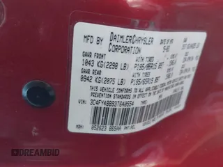 2003 Chrysler PT Cruiser with VIN 3C4FY48B93T640554, listed as a IAAI auction lot 41389939 with 147,439 mi miles. Bid and sale history available at carsss.com. Image 9.