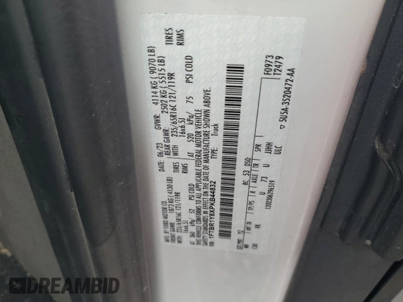 2023 Ford Transit Cargo with VIN 1FTBR1Y8XPKB44832, listed as a Copart auction lot 42206665 with 15,429 mi miles and Salvage Title. Bid and sale history available at DreamBid. Image 14.