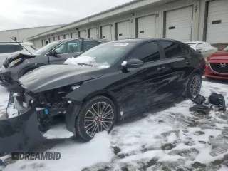 2021 Kia Forte GT with VIN 3KPF44AC9ME329291, listed as a Copart auction lot 45687955 with 47,813 mi miles and Salvage Title. Bid and sale history available at carsss.com. Image 1.
