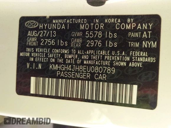 2014 Hyundai Equus Ultimate z VIN KMHGH4JH8EU080789, wystawiony jako IAAI lot #41781207 z przebiegiem 113 032 mil mil oraz . Historia ofert i sprzedaży dostępna na DreamBid. Obrazek 9.