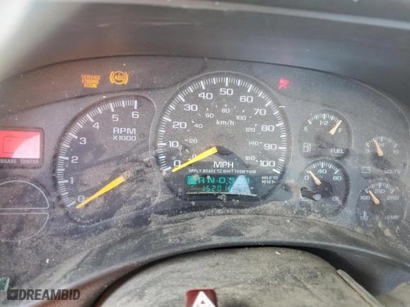 2000 Chevrolet Silverado 1500 with VIN 1GCEC14W0YE136208, listed as a Copart auction lot 45190775 with 152,016 mi miles and Salvage Title. Bid and sale history available at carsss.com. Image 9.