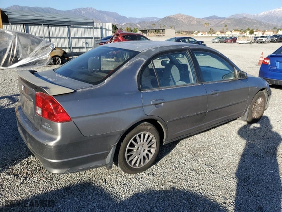 2005 Honda Civic Sdn EX with VIN 2HGES26735H582793, listed as a Copart auction lot 46949125 with 312,604 mi miles and Salvage Title. Bid and sale history available at carsss.com. Image 3.