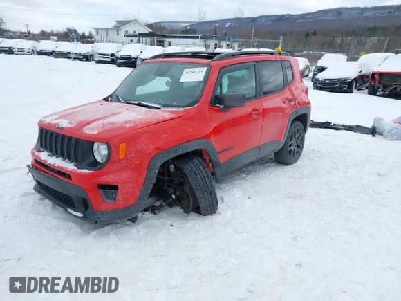 2021 Jeep Renegade Latitude with VIN ZACNJDBBXMPM69912, listed as a IAAI auction lot 41263719 with 48,877 mi miles. Bid and sale history available at carsss.com. Image 17.