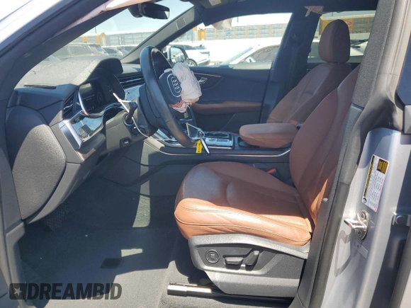 2022 Audi Q8 Premium Plus with VIN WA1EVBF18ND034572, listed as a Copart auction lot 57704485 with 28,246 mi miles and Salvage title. Bid and sale history available at DreamBid. Image 7.